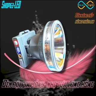 Đèn đội đầu thái lan pin mỏng, chóa chống nước 10cm, mành hình, led laser sáng mạnh 10 giờ (hộp nhựa, cáp sạc, dây đeo)