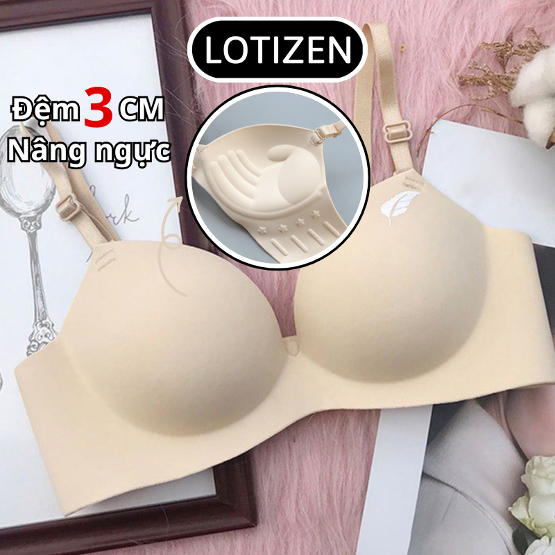 Áo lót nữ, áo ngực nữ đúc su Lông Vũ không gọng đệm dày 3CM bàn tay nâng ngực chống xệ | BigBuy360 - bigbuy360.vn