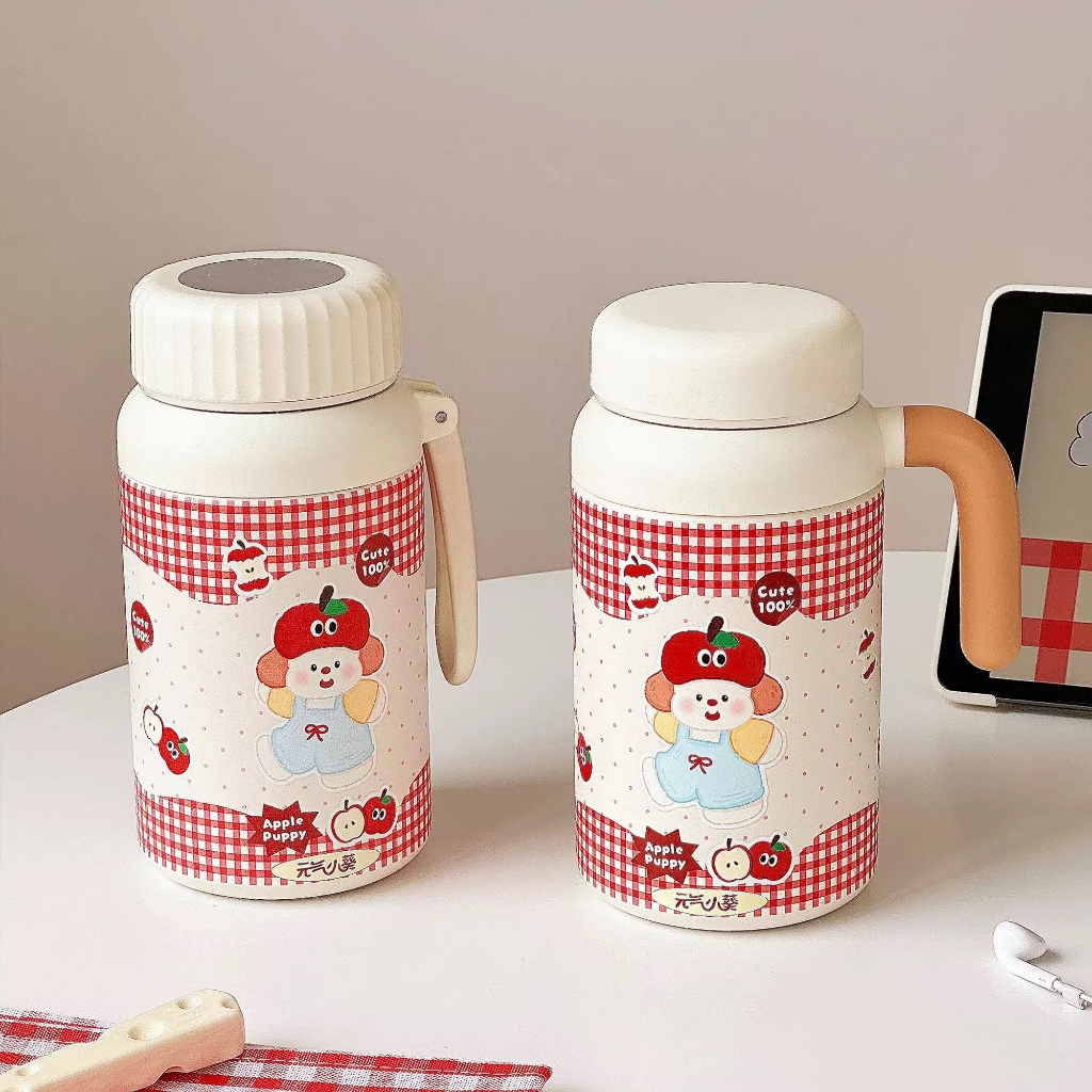 Bình giữ nhiệt APPLE PUPPY Fashion Cup 1000ml, bình uống nước kiểu dáng Hàn Quốc có khay lọc trà và 