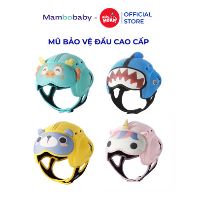 Mũ bảo vệ đầu cho bé Mambobaby, 3 lớp, lõi EVA dày 10mm, thoáng khí, chống va đập an toàn