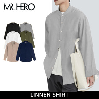 Áo sơ mi nam cổ tàu dài tay ACT03 M.RO chất liệu Linen thoải mái khi mặc vải đũi cổ đứng hiện đại nhiều màu