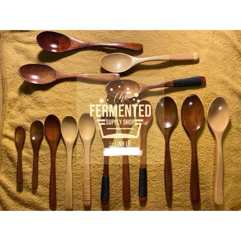 Muỗng gỗ xuất Nhật siêu nhẹ kombucha scoby,milk kefir water kefir nấm sữa chua nấm nước dừa,ngũ cốc 