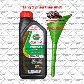 Dầu nhớt tổng hợp xe số Castrol Power-1 Ultimate 10w30 1000ml ( 1L ) - Thế hệ mới + Phễu, [ Vn_Racing_Store ]