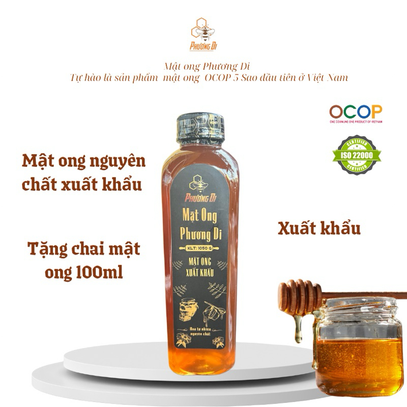 Mật ong xuất khẩu Phương Di nguyên chất 1000g hàng chính hãng