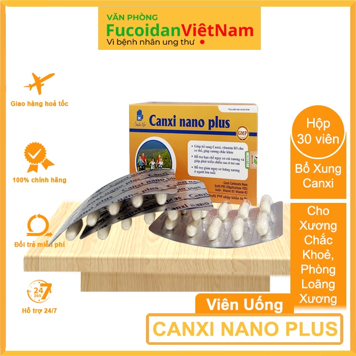 4 Hộp Canxi Nano Plus - Bổ xung canxi và Vitamin D3 cho người thiếu canxi