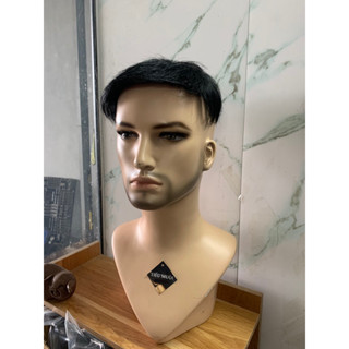 Tóc giả nam che hói làm từ tóc thật màu đen tự nhiên
