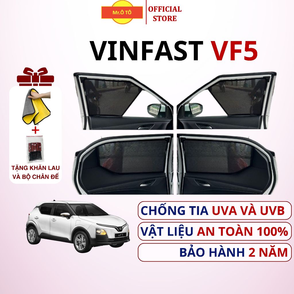 Rèm che nắng xe VINFAST VF5 chống UV loại 1 Mr Ô Tô - Bảo hành 2 năm.
