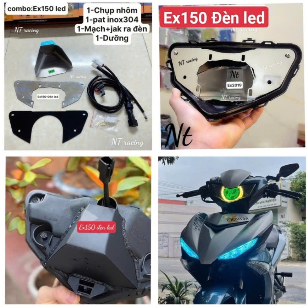 Chụp nhôm nhựa gắn đuôi bi cầu Led EX150