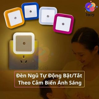  Đèn ngủ cảm ứng ánh sáng tự động bật tắt Đèn cảm biến bóng LED tiết kiệm điện Đèn decor phòng ngủ 