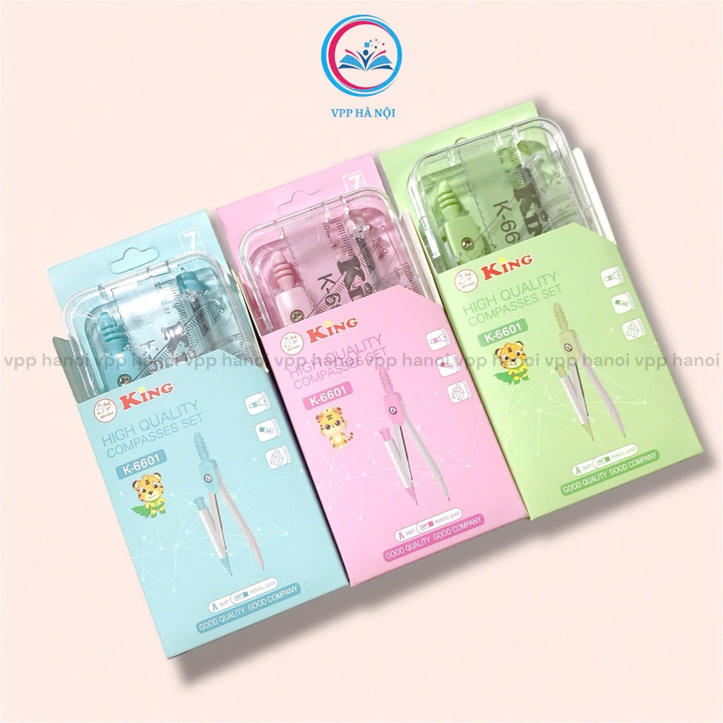 Bộ Compa Eke Thước Kẻ KING 7 Món - Dành cho học sinh