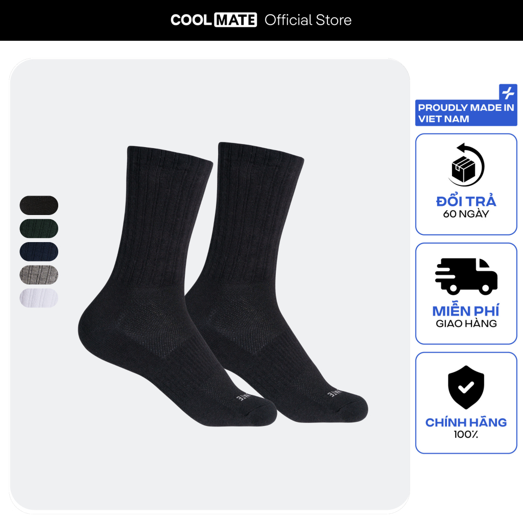 Tất thể thao active cổ dài thấm hút tốt Coolmate