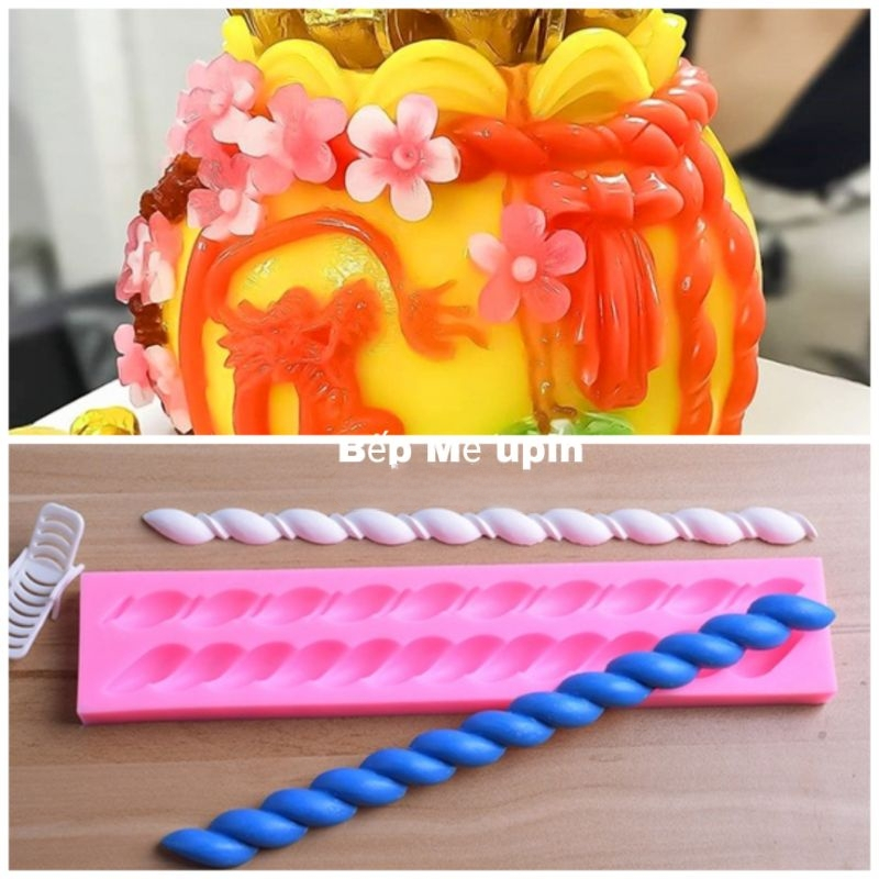 Khuôn silicon vỉ 2 dây thừng xoắn