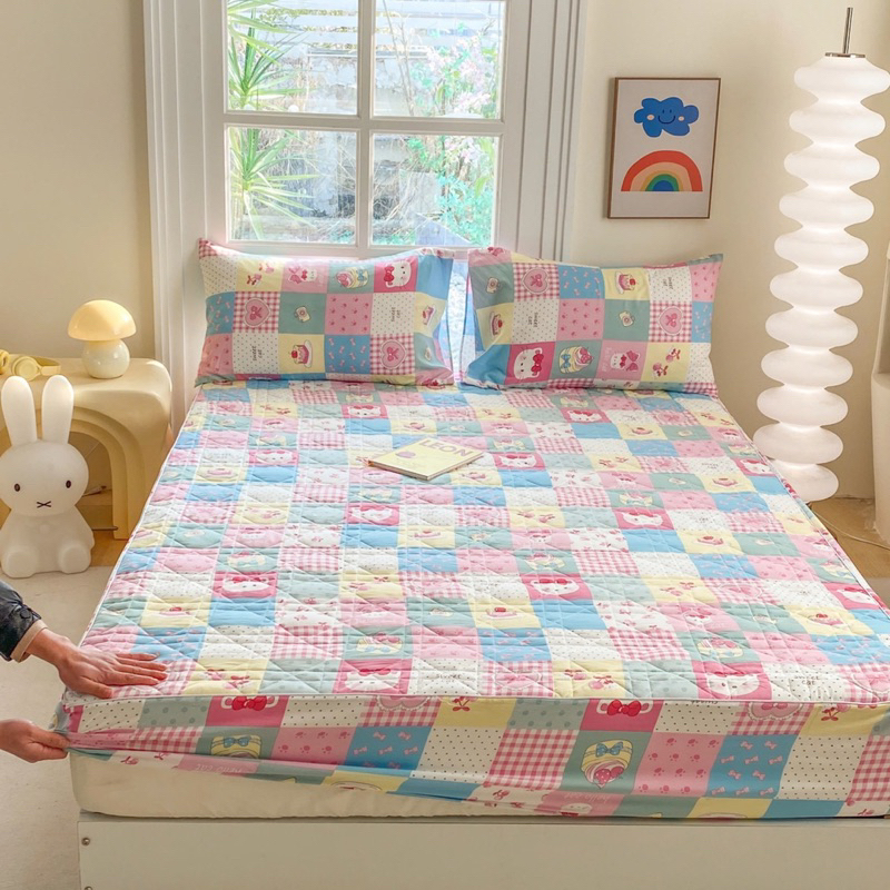 Ga trải giường ,ga trần bông coton đũi ga bo chun nhiều kích thước m6 m8 2m2