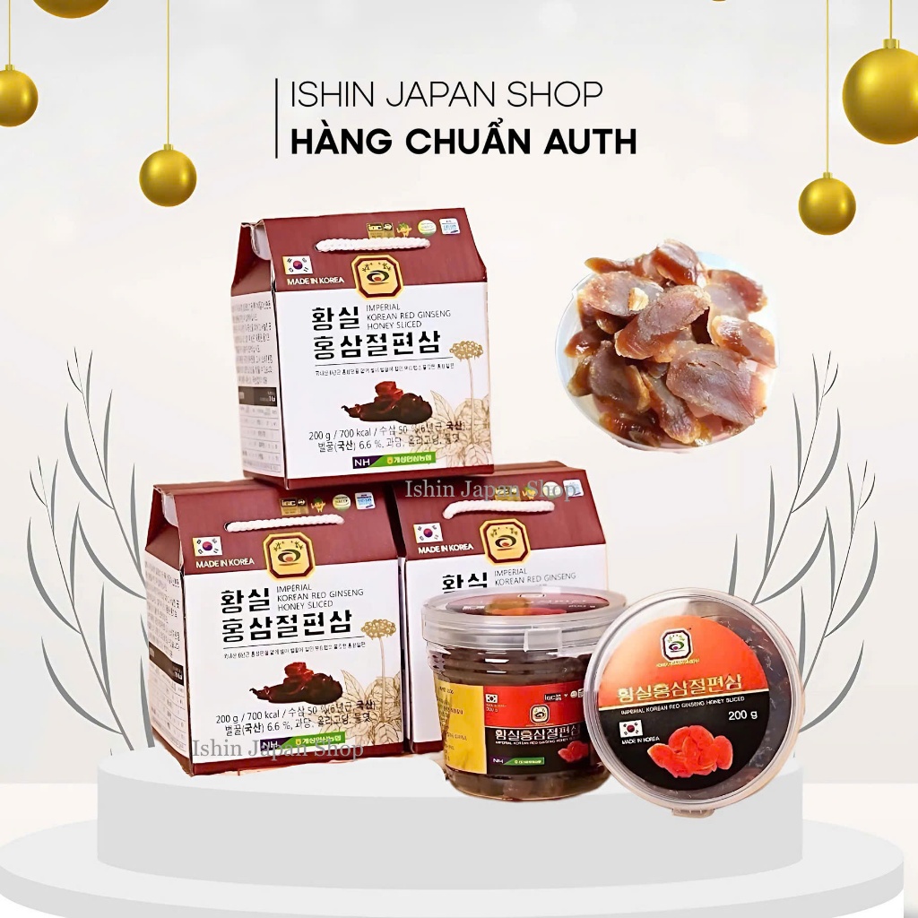 (Chuẩn Auth Date 2027-2028) Hồng Sâm Thái Lát Tẩm Mật Ong Red Ginseng Hàn Quốc