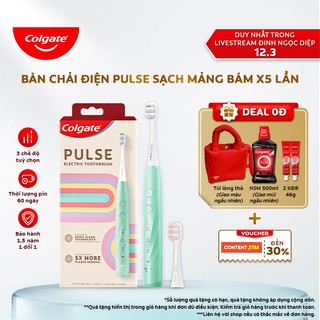 [Đinh Ngọc Diệp x Colgate] Bàn chải điện Colgate PULSE công nghệ sóng âm, sạch mảng bám gấp 5 lần,pin 60 ngày
