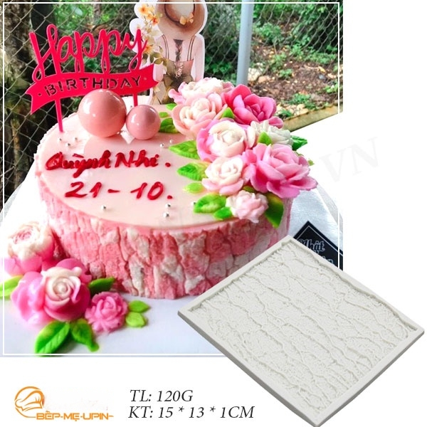 Khuôn silicon ốp viền vỏ cây viền gỗ 15cm mẫu 3