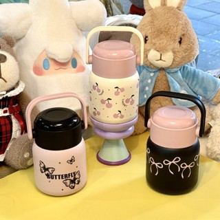 Cốc Ủ Cháo Giữ Nhiệt Inox 316 Hai Lớp Có Tay Cầm Cốc Đựng Súp Đựng Thức Ăn Kèm Muỗng Gấp Gọn