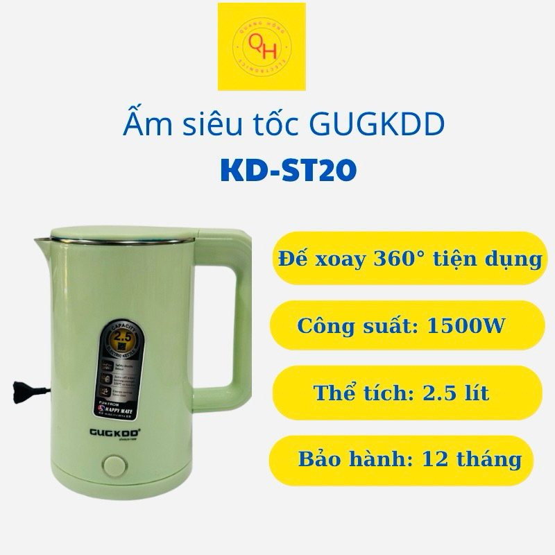 Ấm siêu tốc GUGKDD KD-ST20,công suất 1500W