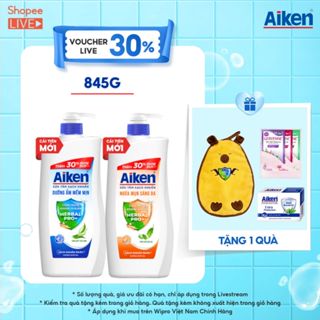 Sữa tắm sạch khuẩn Aiken thảo mộc dưỡng ẩm mềm mịn/ ngừa mụn sáng da 845G - Live