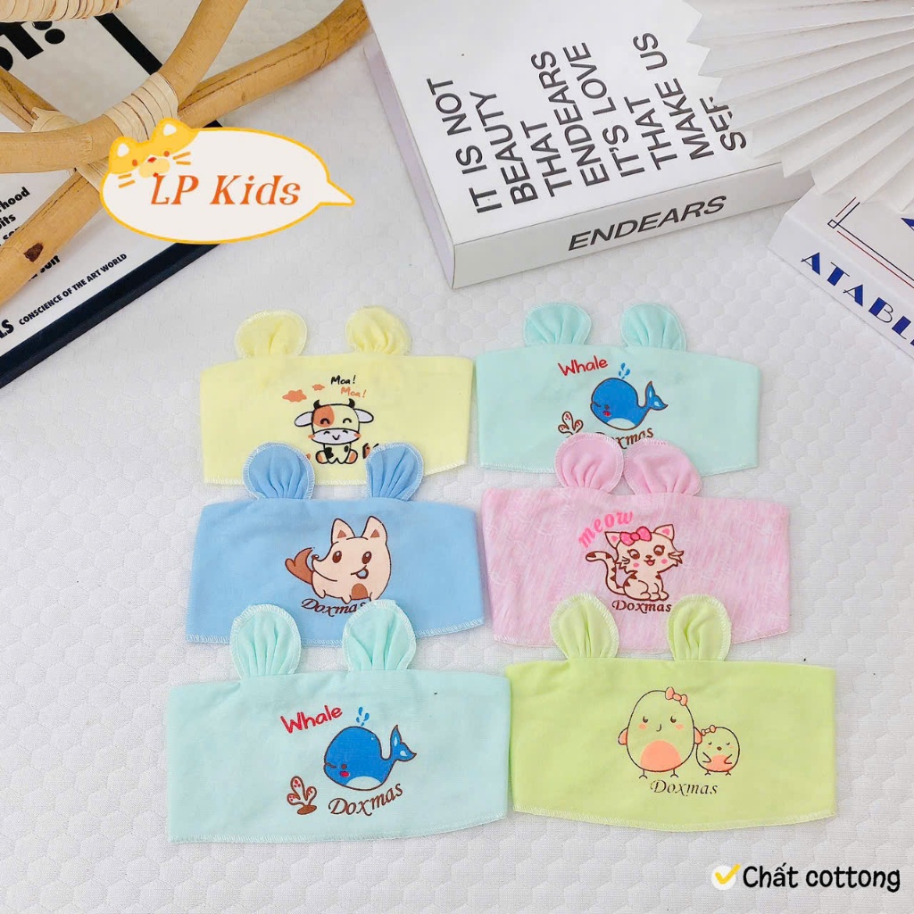 Set 5 Che thóp sơ sinh cotton cho bé sơ sinh ( 5 chiếc)