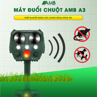 Máy đuổi chuột AMB A3, thiết bị đuổi động vật bằng công nghệ sóng siêu âm kết hợp cảm biến hồng ngoại