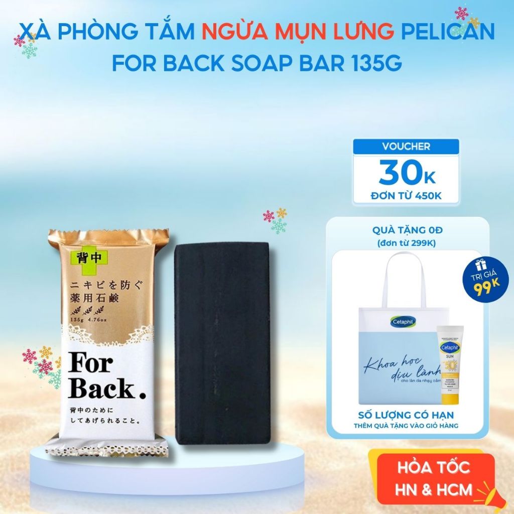 Xà phòng tắm ngừa mụn lưng Pelican For Back Soap Bar 135g