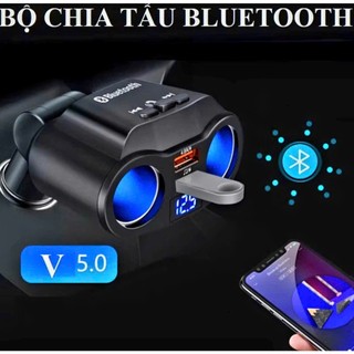 Tẩu Sạc Bluetooth Hai Cổng USB Không Dây Kiêm Máy Nghe Nhạc MP3 Cho Xe Hơi