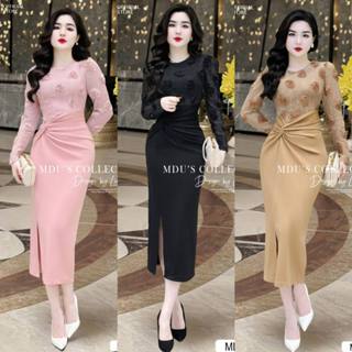  Váy Thiết Kế BST MDU3829 Dáng Ôm Body Cuốn Hút Chất Liệu Mango Ý Cao Cấp Từ MDU 