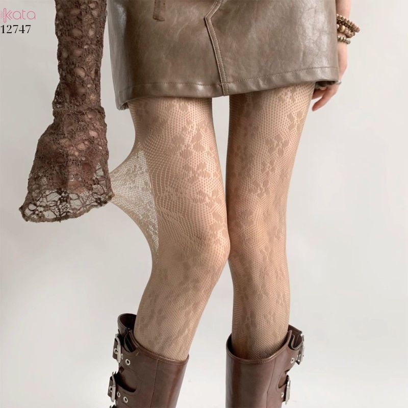Quần tất ren hoa lolita mùa hè,quần tất mỏng che khuyết điểm,phối cùng giày bốt 12747
