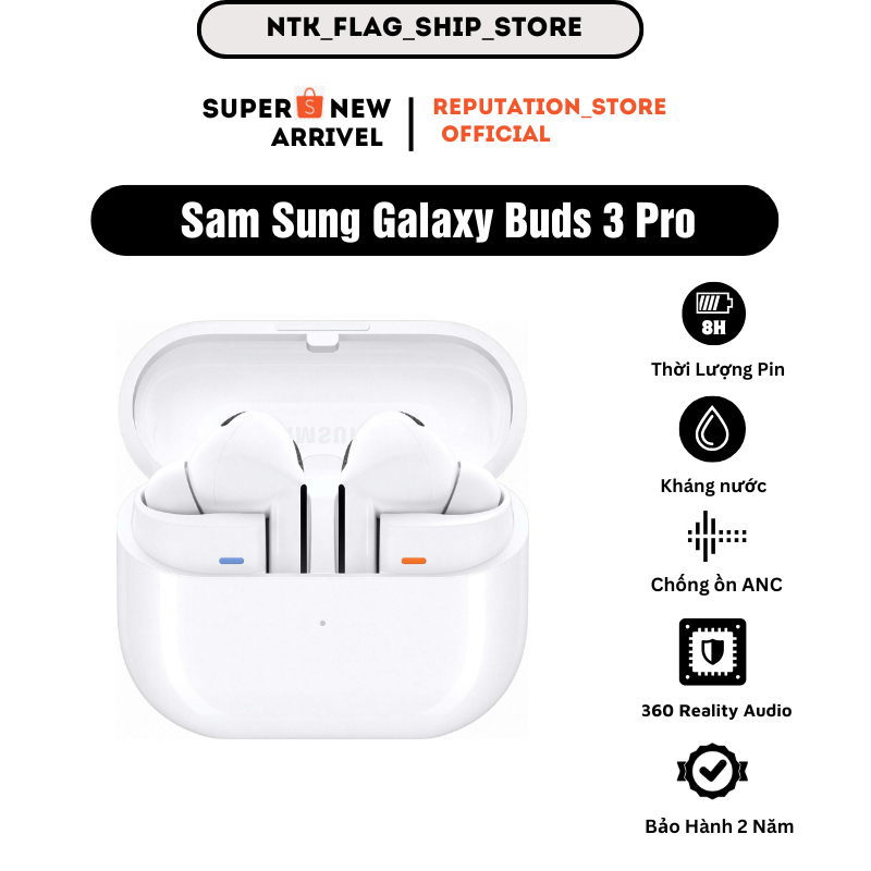 [Hot 2024] Tai nghe TWS Galaxy Buds3 Pro R630N Nhét Tai Chống Ồn Âm Bass Hay, Định Vị, Pin Trâu Bảo Hành 2 Năm | BigBuy360 - bigbuy360.vn