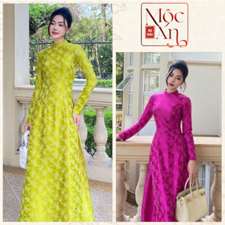  Áo dài Gấm Vân HOA YÊN VIÊN  Áo Dài Dáng Truyền Thống tà A to - Áo Dài Mộc An Chính Hãng 