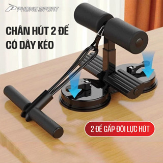 Dụng cụ tập bụng Phongsport bản cao cấp 2 đế hút chắc chắn kèm dây kéo, Hỗ trợ tập bụng, vai ,plank, mông...