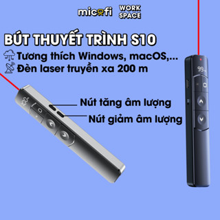  Bút Trình Chiếu S10 Micofi Bút PowerPoint Laser Chỉ Bảng Giáo Viên Chuyển Slide Thuyết Trình Bấm Máy Pointer 100m 