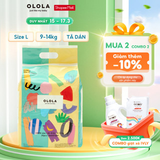COMBO 2 Bịch Tã/Bỉm Dán OLOLA Skin Fit Size L 20 Miếng Hàn Quốc Cho Bé Từ Sơ Sinh, Mỏng Nhẹ, Chống Tràn, Thấm Hút Tốt