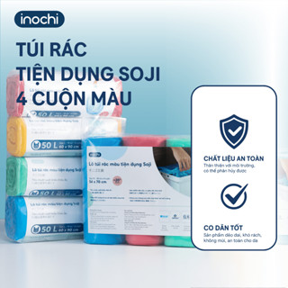 Túi rác có quai nhiều màu tiện dụng Soji INOCHI dạng cuộn màu giúp nhà trở nên gọn gàng sạch sẽ