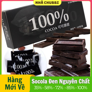🔹 Socola Đen 100% Nguyên Chất - 5 Cấp Độ Cacao - Không Đường, Ăn Kiêng 120G NHÀ CHUBBI