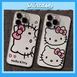Ốp Lưng iPhone Hello Kitty Viền Thẳng Chống Sốc Trong Suốt Bảo Vệ Camera - iP 7/8/X/XS/11/12/13/14/15/16/17/Plus/Pro/Max