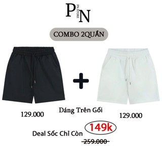 (Combo 2 Quần Short) Kaki Dù PN Store1993 dáng Trên Gối Bản Nâng Cấp đường May Menswear Nam Kem Nhung QS03