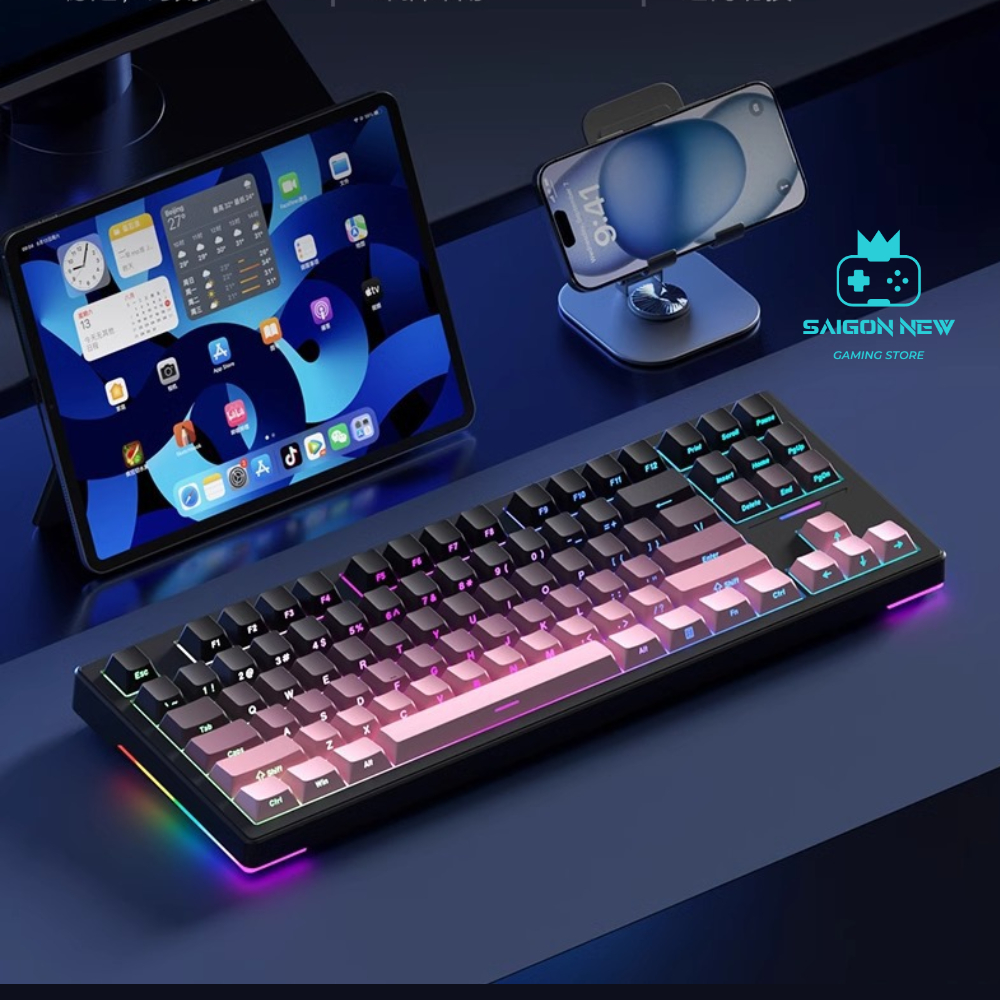 Bàn phím cơ không dây Weikav WK87 - Hỗ trợ hotswap mạch xuôi - LED RGB có app - 3 mode kết nối | BigBuy360 - bigbuy360.vn