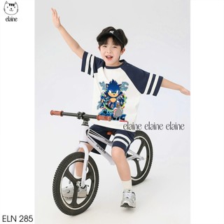 Set đồ cotton bé trai ELAINE cộc tay hình Sonic hàng cao cấp | ELN285