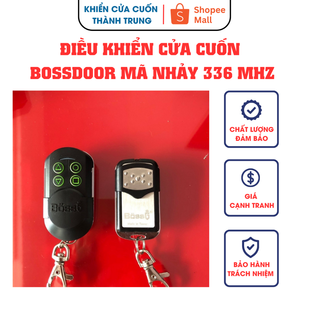 Điều khiển cửa cuốn BOSSDOOR Tân Trường Sơn 336 mhz mã nhảy chống sao chép