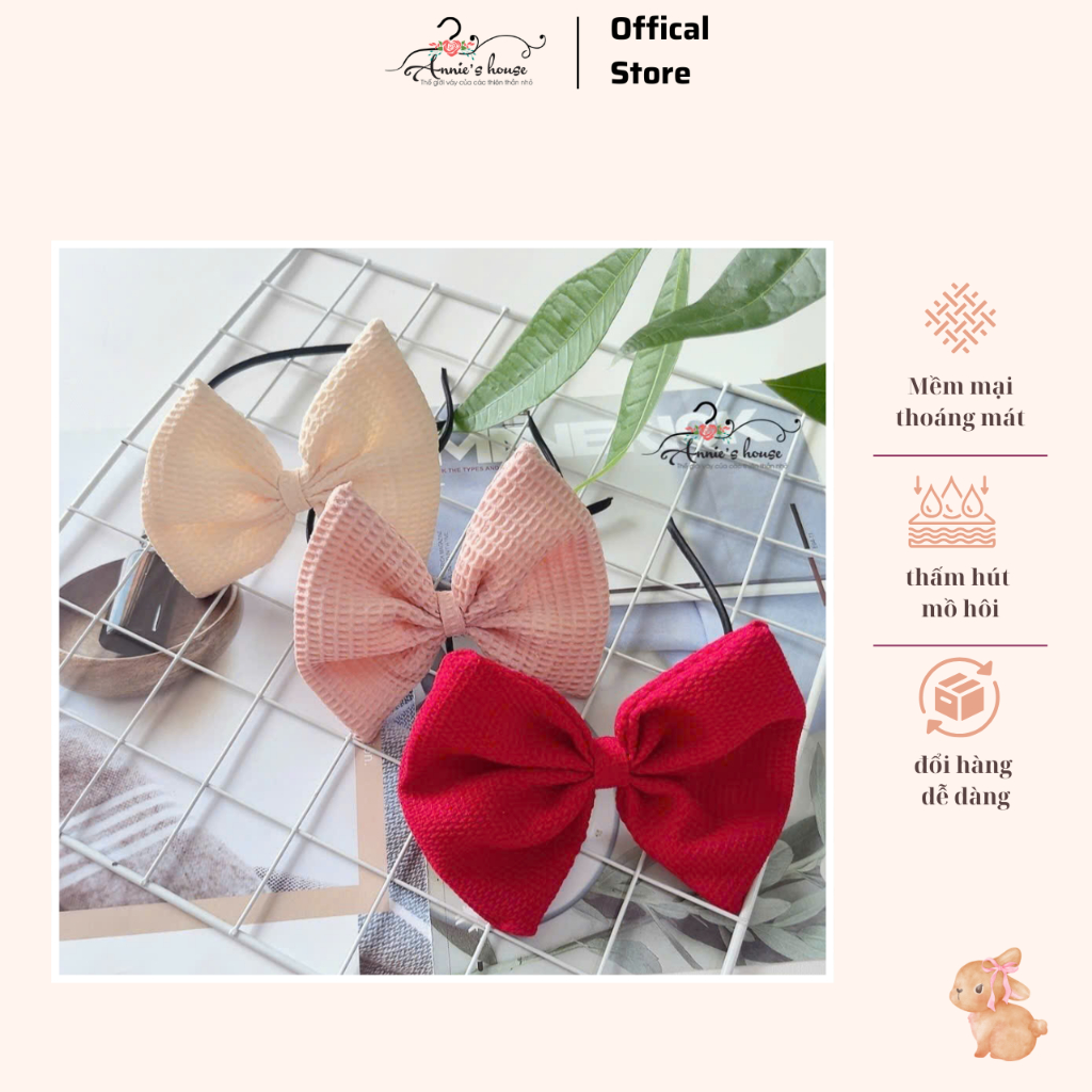 Phụ kiện tóc cho bé gái Annie, cài tóc hình nơ cho bé