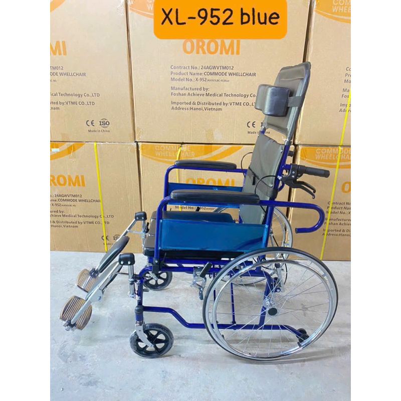Xe Lăn Có Bô Ngã Nằm Oromi XL-952 / 952(Blue)
