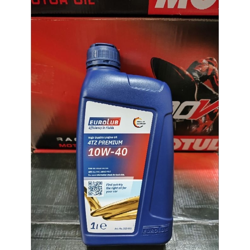 Dầu nhớt Eurolub 4TZ Premium 10w40 dành cho xe số,xe côn tay nhập khẩu chính hãng