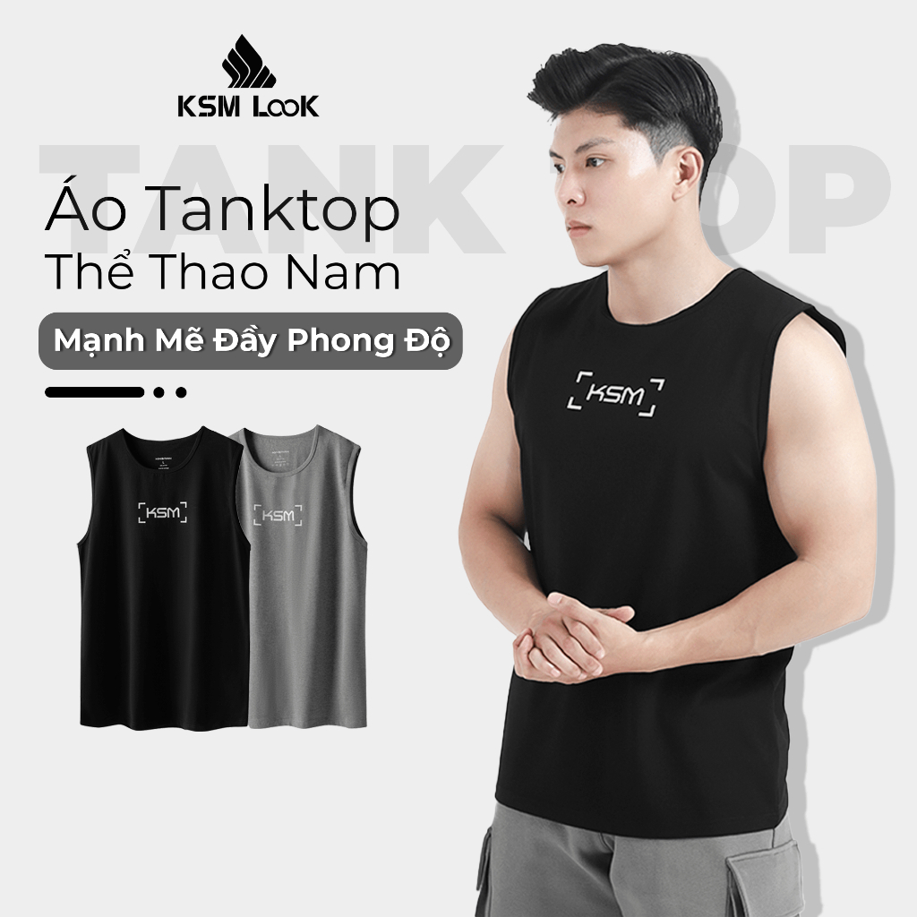 Áo thun ba lỗ TankTop nam sát nách tập gyms KSM Menswear chạy bộ, chơi thể thao thấm hút mồ hôi tốt TT01