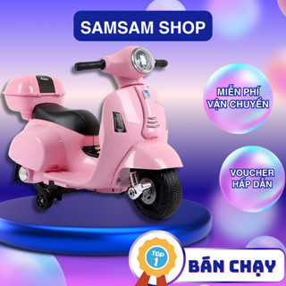 Xe Máy Điện Vespa Q-518 Cho Bé Gái- Chân Ga An Toàn, Kiểu Dáng Thời Trang