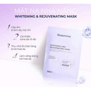  Combo 10 Mặt nạ Rosemine trắng da mềm da whitening ad rejuvenating 25ml cấp ẩm nâng tone da 