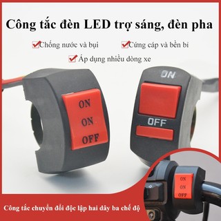 Công tắc đèn pha xe máy OSIDEN công tắc đèn xe máy mini ba chế độ tắt mở tăng độ sáng gắn ghi đông cho xe máy xe điện