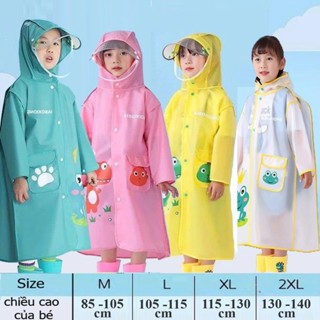 Áo Mưa Cho Bé Nam Nữ  Hình Thú Dễ Thương Chống Thấm Nước Có Chỗ Để Balo Và Kính Chắn Nước Mưa HÌNH KHỦNG LONG
