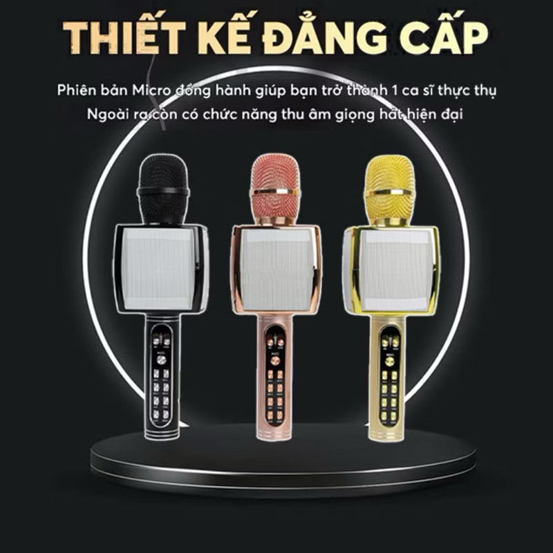 Mic Bluetooth YS-91, kiểu dáng đẹp, míc hát nhẹ, giá mềm